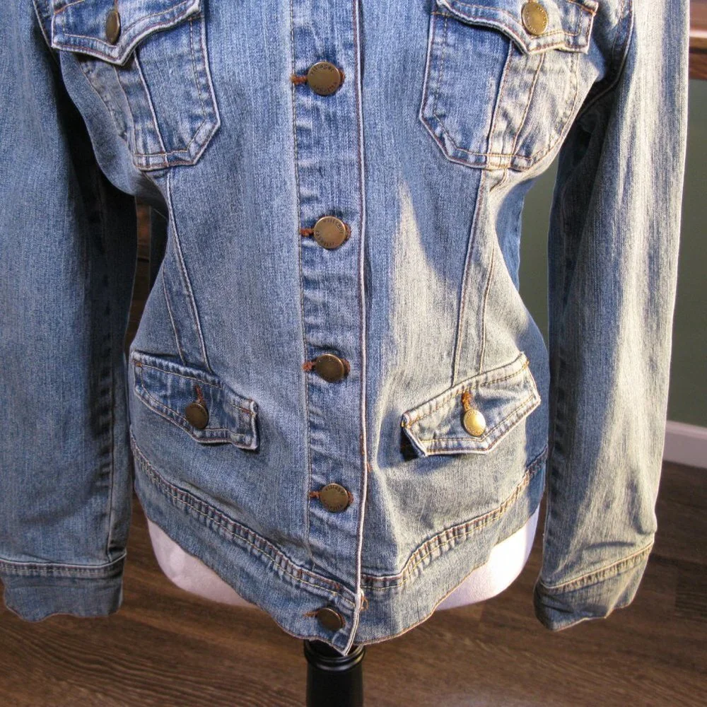 Villager Stretch Blue Jean Jacket Size 10 - Picture 3 of 7